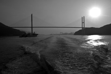 The impressive Megami Ohashi Bridge we passed on our way to the island