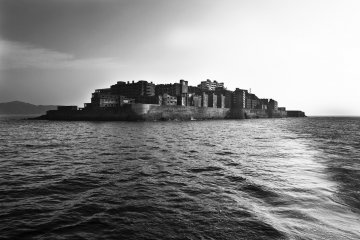 Leaving Gunkanjima, the "battleship"