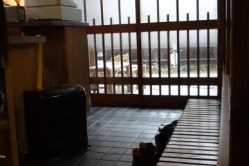If the sliding door is closed, please open it and step inside.