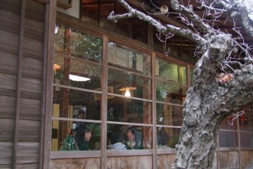 Looking into Kyorai-an from the garden.