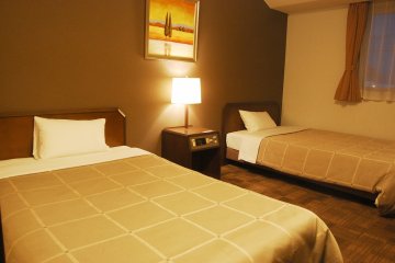 Twin bed in the spacious room
