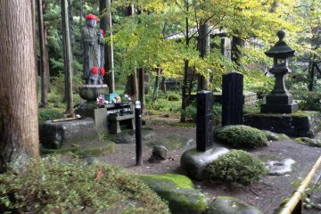 <p>The inner garden features Buddhist statuary at&nbsp;Gyokusenji Temple in the town of Tsuruoka, Yamagata Prefecture</p>