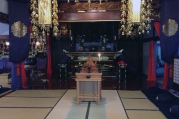 <p>The meditation and prayer room. As an almost insult to the beautiful central decorations, meditation is done by staring at a wall only an arm's length in front of you.</p>