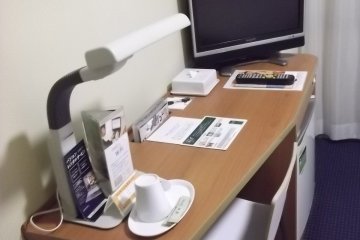 <p>My desk and little TV</p>