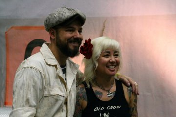 <p>Bobby Green and Carol, from Old Crow Speed Shop, California</p>