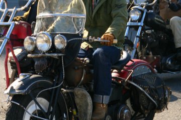 <p>1940s Harley-Davidson: the passion for riding keeps 'em going</p>