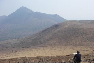 Wide open space of a moon-like landscape