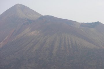 The peak of Takachiho-dake in the distance