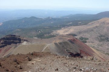 Walking along a crater ridge