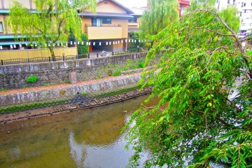 <p>The Matsukawa from the dormitory sunroom</p>