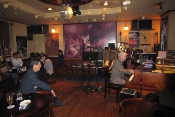 Live band's music is in the air, and customers can join the performance