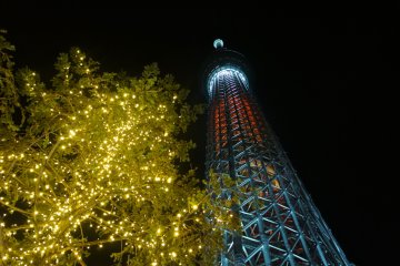 View of the lights and the tower from the 1st floor of the&nbsp;Solamachi Mall