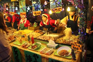 Festival food at Christmas Fantasy 2013 was on par with most food at similar events across Okinawa - greasy, pre-prepared, delicious