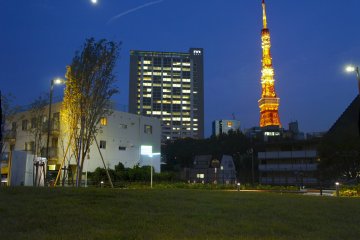 <p>Tokyo Tower pada malam hari terlihat dari Sengokuyama Hills Residence</p>
