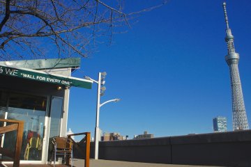 <p>You have got a direct view of the Tokyo Skytree&nbsp;from both cafes. The walkway along the river is retained wide enough for visitors coming around for a stroll. Cafe W.E is relatively spaced out and has outside seating, too;&nbsp;although winter might&nbsp;not be the right time to enjoy the coffee outside in cold. Depends on you!</p>