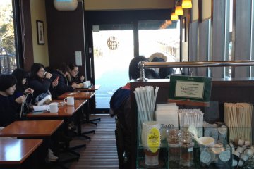 <p>Snap of the Tully's Coffee shop from the inside. Around 6 seats are available on the window side facing Tokyo&nbsp;Skytree, but they&nbsp;are mostly occupied. You may have to wait for your turn.</p>