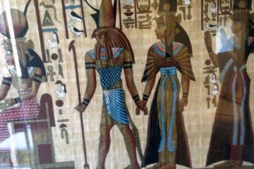 <p>A painting on papyrus. This style of paper has been around for nearly 3000 years.&nbsp;</p>