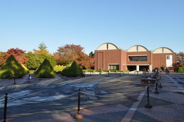 <p>Across a pavement mural to the Yamanashi Prefectural Museum of Literature</p>