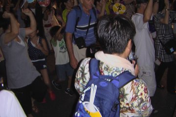 What a crowd! Tokushima city has a population of 200,000, but during the 'Awa Dance' period the population soars to over 1 million.