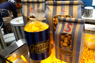 Just a few of the signature products available at Garrett Popcorn Shops in Harajuku