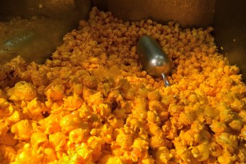 One of the sensational signature flavors available at Garrett Popcorn Shops: CheeseCorn