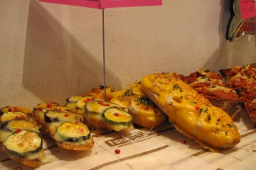 <p>Various savory vegetable breads</p>