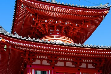 <p>Shingyohoto Tower near the pond</p>