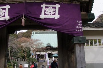 Sellers’ tables are spread out around the temple grounds.