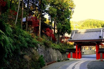 <p>Honkokuji has two gates. The first is painted red</p>