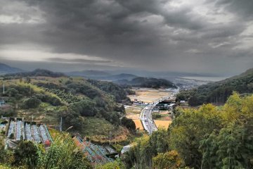 <p>Views of the ocean from temple grounds</p>