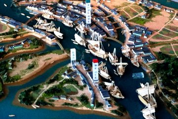 <p>Old diagram of Osaka Port</p>