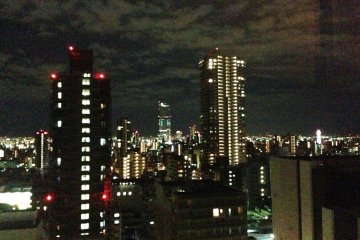 Night Views to Tsutenkaku Tower and Beyond from the Hotel rooms at Sheraton Miyako