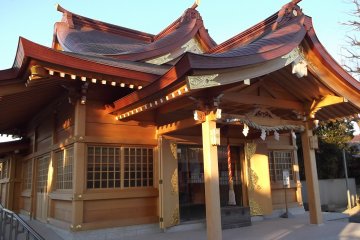 <p>One of the temple buildings, of pleasingly simple design</p>