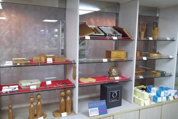 <p>Souvenirs for sale in the ship's little shop</p>