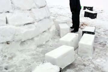 <p>Just past the halfway mark is when you get tired. Work stalls as bricks of snow wait for everyone to get back to work.&nbsp;</p>