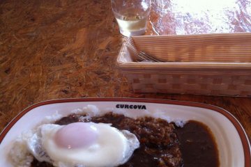 Kazahaya curry topped with soft fried egg
