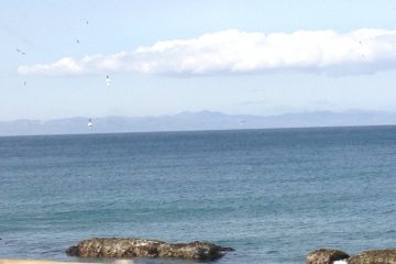 <p>View of Hokkaido from the coast of Oma</p>