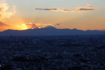 View of&nbsp;Mount Fuji from the&nbsp;Ebisu Garden Place observation deck. On a clear day the scene is really&nbsp;beautiful with no other tall building or construction blocking the view.