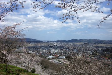 <p>One of the several excellent views from the hill. This is looking southwest over Shiroishi.</p>