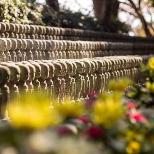 Hundreds of Jizo statues next to Jizo-do Hall